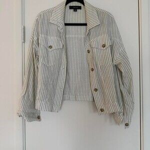 Women's White and Cream Jacket